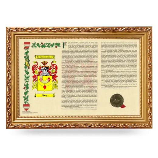 Barg Armorial Landscape Framed - Gold