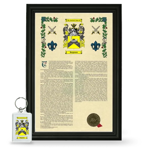 Bergeaux Framed Armorial History and Keychain - Black