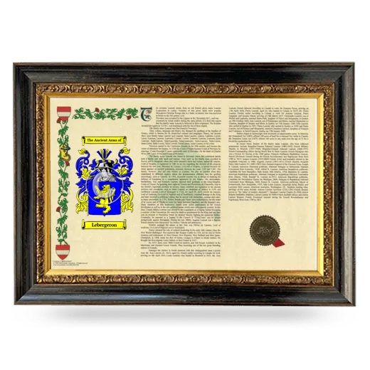 Lebergeron Armorial Landscape Framed - Heirloom