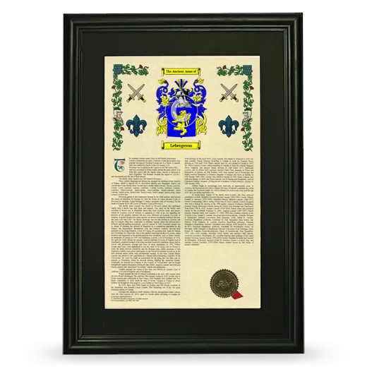 Lebergeron Deluxe Armorial Framed - Black