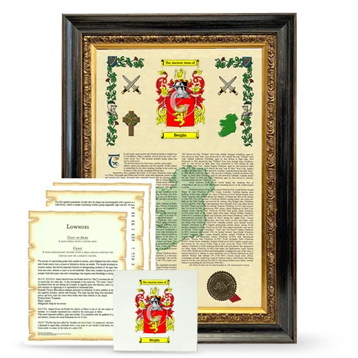 Bergin Framed Armorial, Symbolism and Large Tile - Heirloom