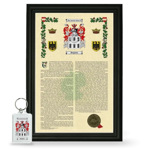 Bergsma Framed Armorial History and Keychain - Black