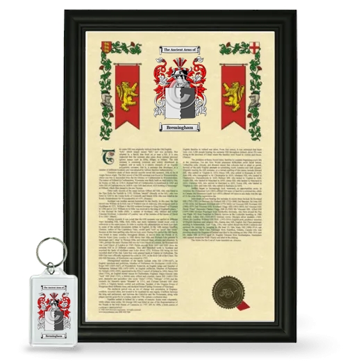 Bremingham Framed Armorial History and Keychain - Black