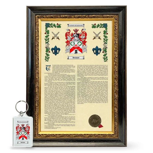 Bernnat Framed Armorial History and Keychain - Heirloom