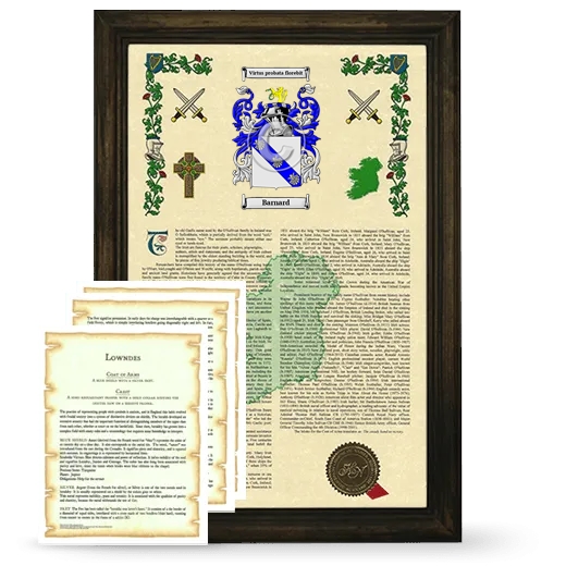 Barnard Framed Armorial History and Symbolism - Brown