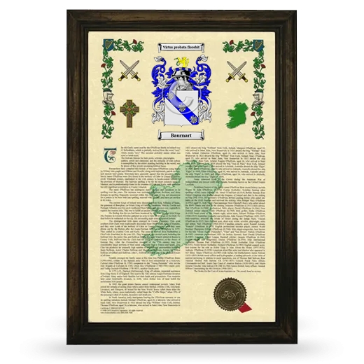 Baurnart Armorial History Framed - Brown