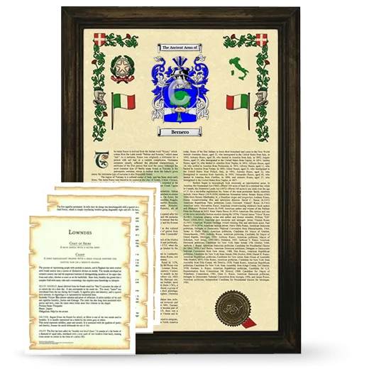 Bernero Framed Armorial History and Symbolism - Brown