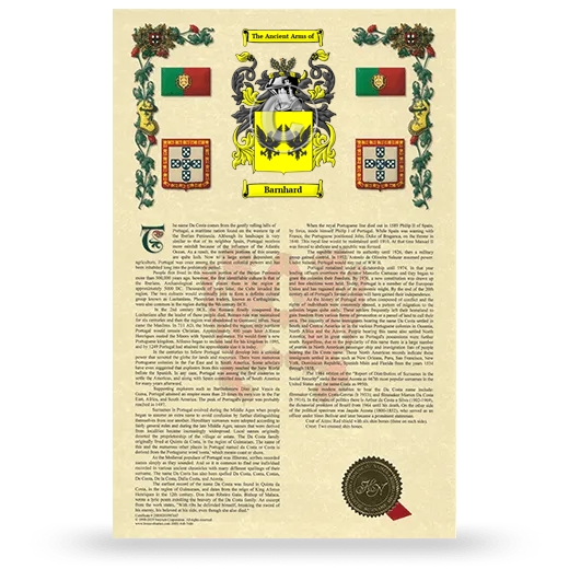 Barnhard Armorial History with Coat of Arms