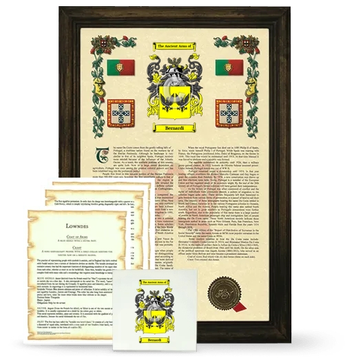 Bernardi Framed Armorial, Symbolism and Large Tile - Brown