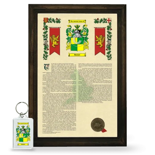 Barner Framed Armorial History and Keychain - Brown