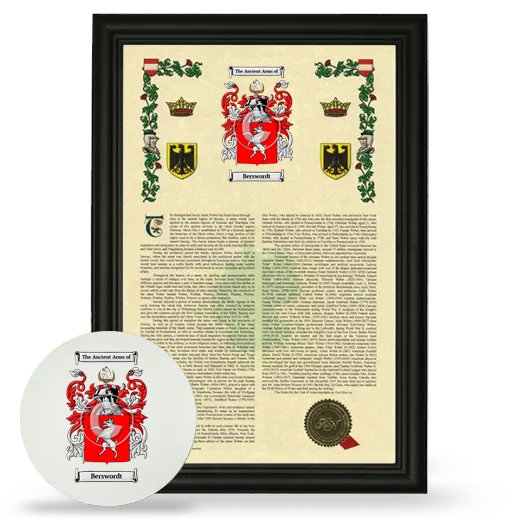 Berswordt Framed Armorial History and Mouse Pad - Black