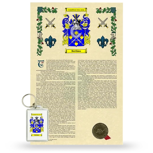 Berthiau Armorial History and Keychain Package