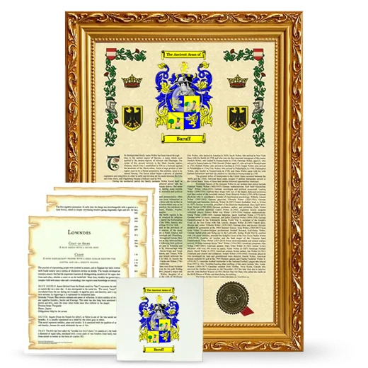 Baruff Framed Armorial, Symbolism and Large Tile - Gold