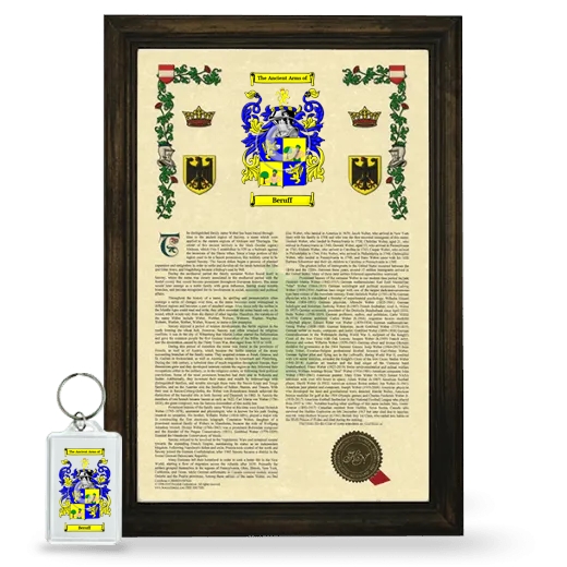 Beruff Framed Armorial History and Keychain - Brown