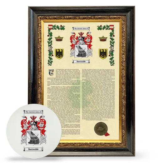 Baerwalde Framed Armorial History and Mouse Pad - Heirloom