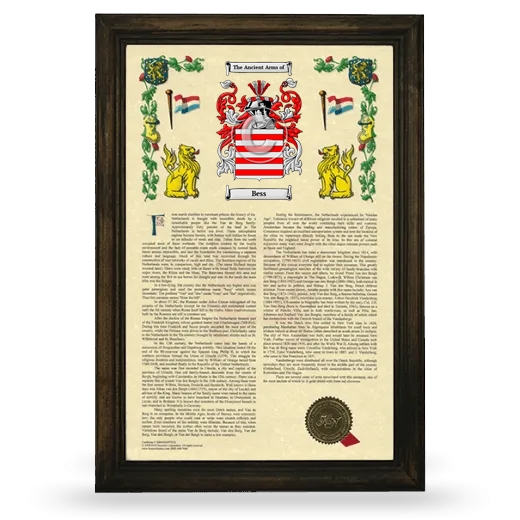 Bess Armorial History Framed - Brown