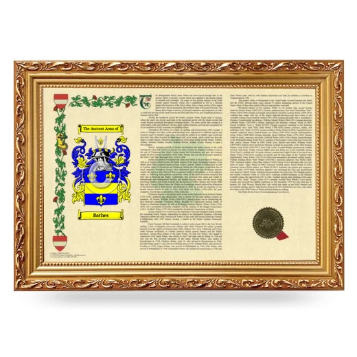 Bathes Armorial Landscape Framed - Gold