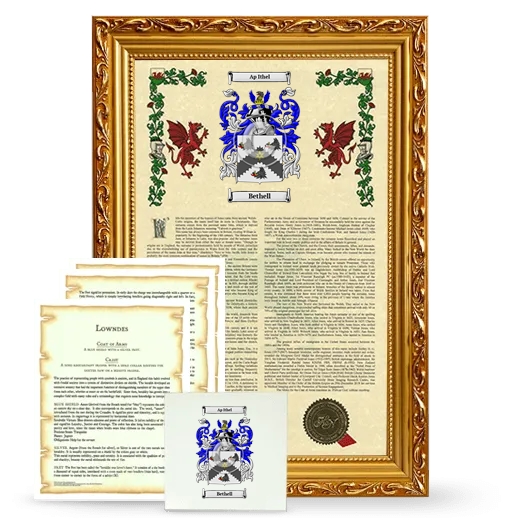 Bethell Framed Armorial, Symbolism and Large Tile - Gold