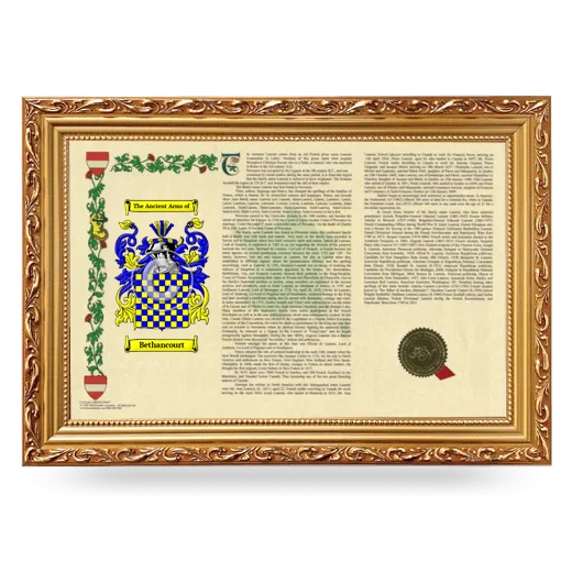 Bethancourt Armorial Landscape Framed - Gold