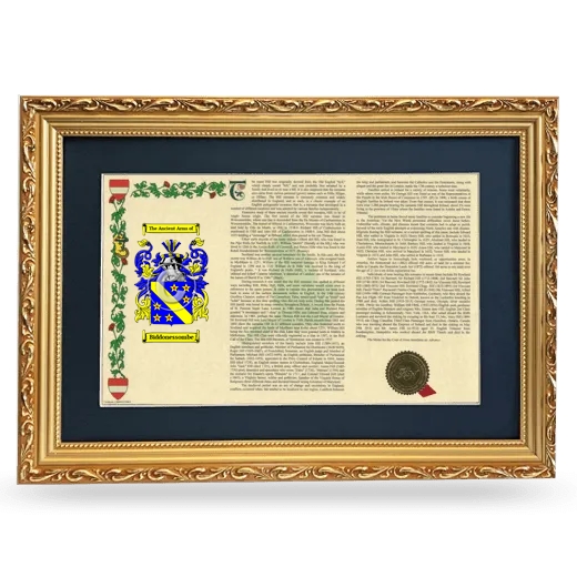 Biddonessombe Deluxe Armorial Landscape Framed - Gold