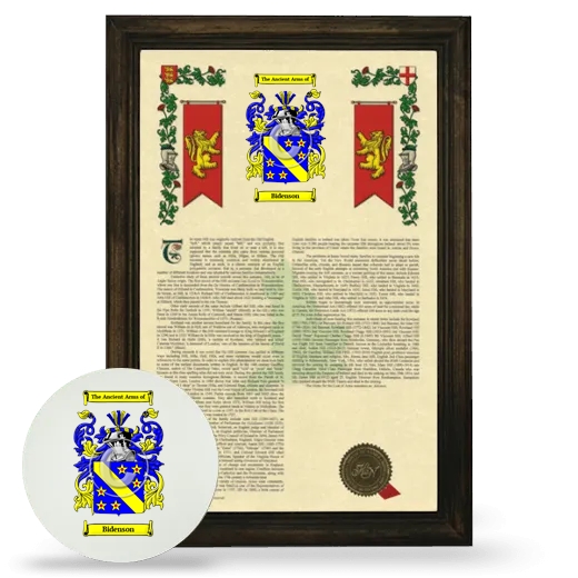 Bidenson Framed Armorial History and Mouse Pad - Brown