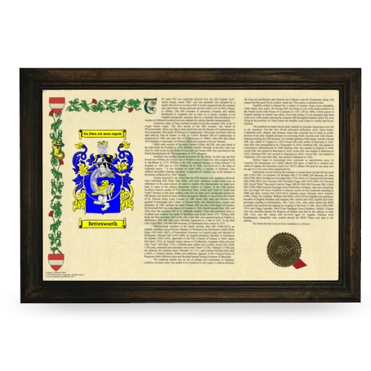 Bettesworth Armorial Landscape Framed - Brown