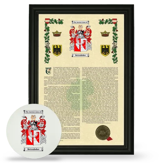 Bettenbeker Framed Armorial History and Mouse Pad - Black