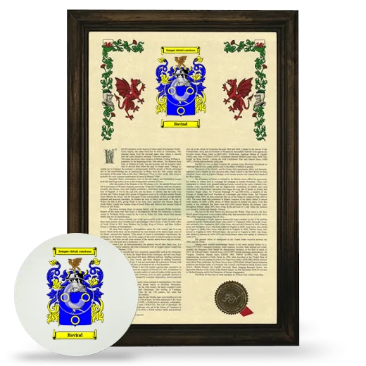 Bavind Framed Armorial History and Mouse Pad - Brown