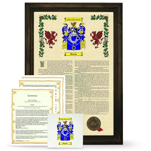 Beavyn Framed Armorial, Symbolism and Large Tile - Brown