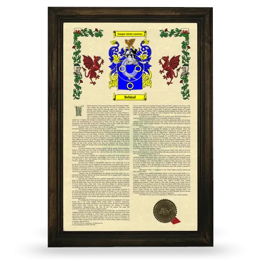 Bebind Armorial History Framed - Brown