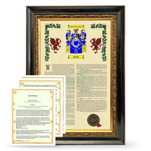 Bevind Framed Armorial History and Symbolism - Heirloom