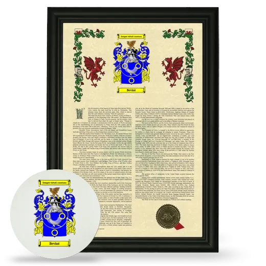 Bevint Framed Armorial History and Mouse Pad - Black