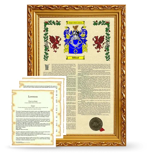 Biffand Framed Armorial History and Symbolism - Gold