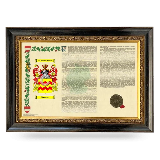 Baverer Armorial Landscape Framed - Heirloom