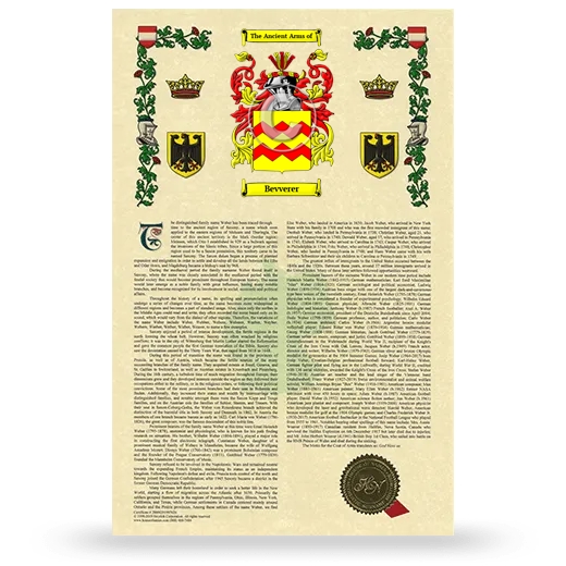 Bevverer Armorial History with Coat of Arms