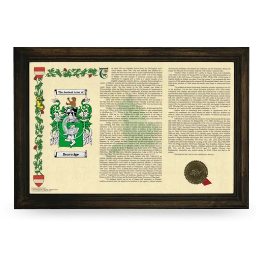 Beaverige Armorial Landscape Framed - Brown