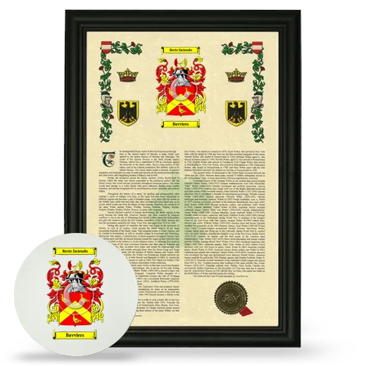 Bavviers Framed Armorial History and Mouse Pad - Black