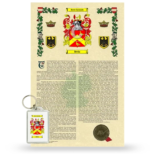 Bevia Armorial History and Keychain Package