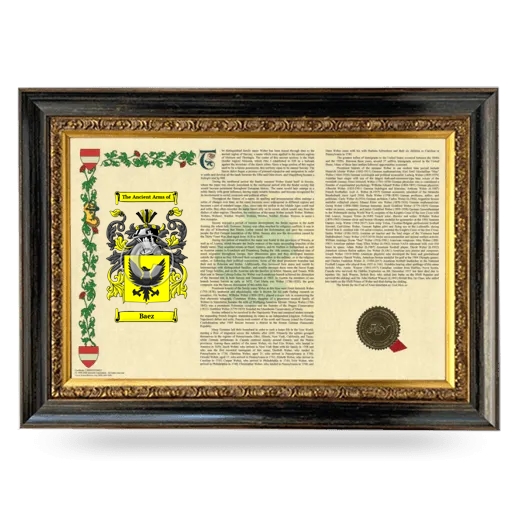 Baez Armorial Landscape Framed - Heirloom