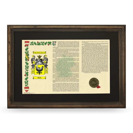 Bezer Deluxe Armorial Landscape Framed - Brown