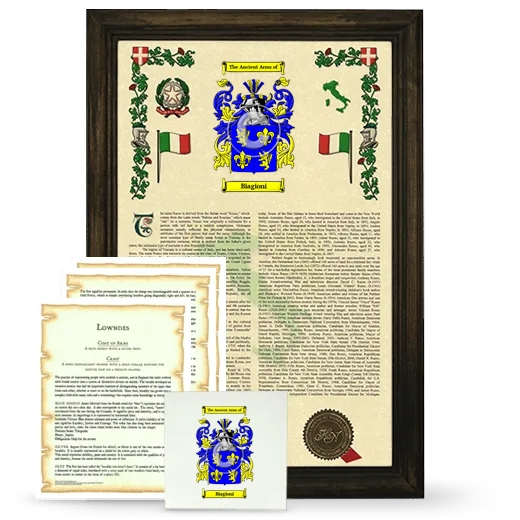 Biagioni Framed Armorial, Symbolism and Large Tile - Brown