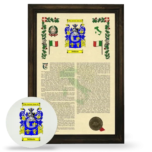 Deblasio Framed Armorial History and Mouse Pad - Brown