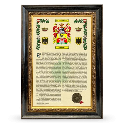 Biancheri Armorial History Framed - Heirloom