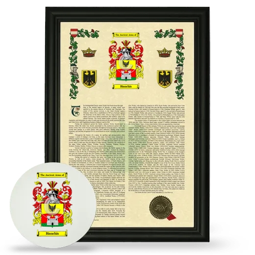 Bianchis Framed Armorial History and Mouse Pad - Black