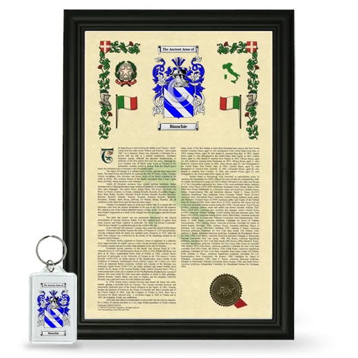 Bianchie Framed Armorial History and Keychain - Black