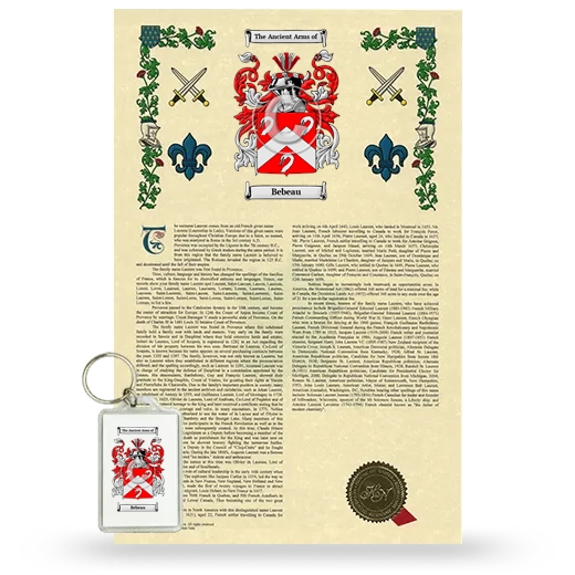 Bebeau Armorial History and Keychain Package