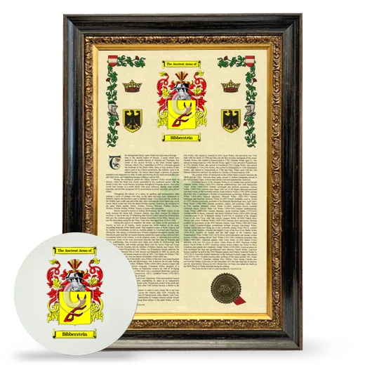 Bibberstein Framed Armorial History and Mouse Pad - Heirloom