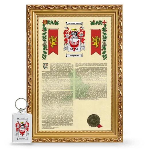 Bickgerton Framed Armorial History and Keychain - Gold