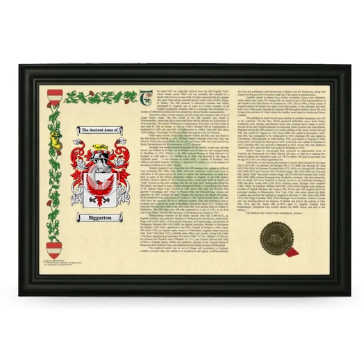 Biggarton Armorial Landscape Framed - Black