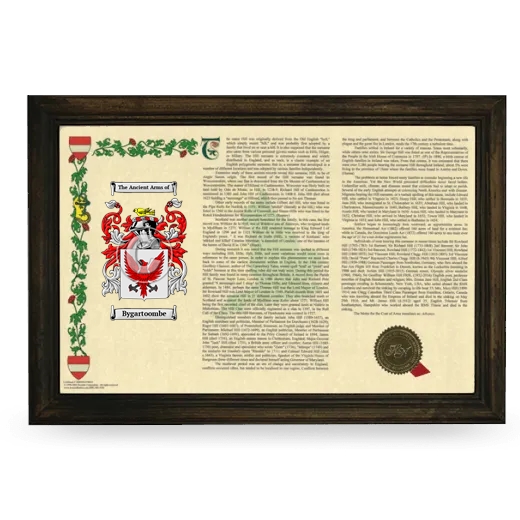 Bygartoombe Armorial Landscape Framed - Brown